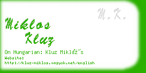 miklos kluz business card